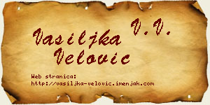 Vasiljka Velović vizit kartica